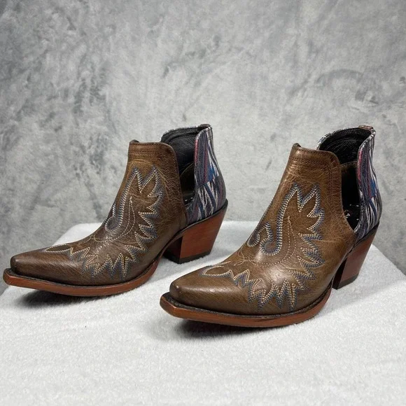 Ariat Women Sz 7B‎ Chimayo Dixon Western Boot Tan/New Mexico Navy Print - Picture 2 of 11